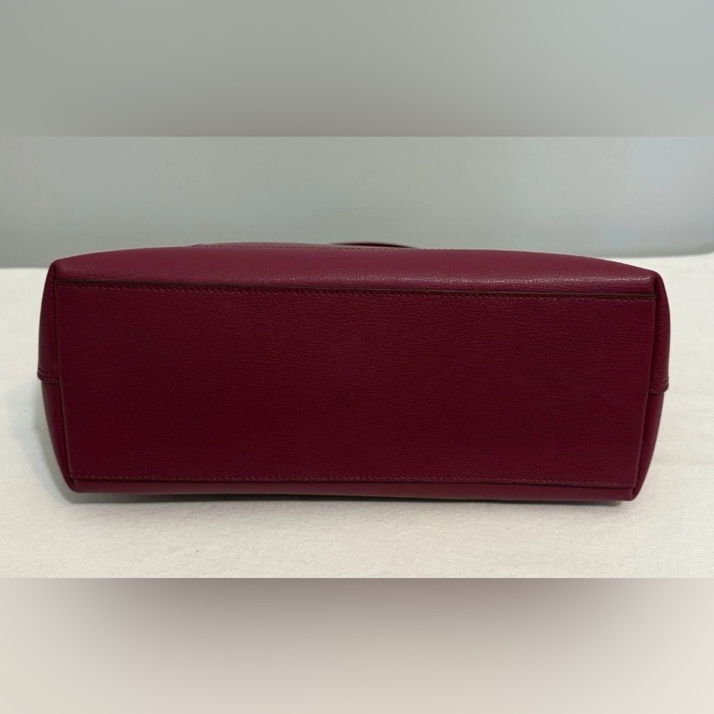 Kate Spade Patrice Satchel Crossbody Bag Deep Red Cranberry Leather - Picture 9 of 16